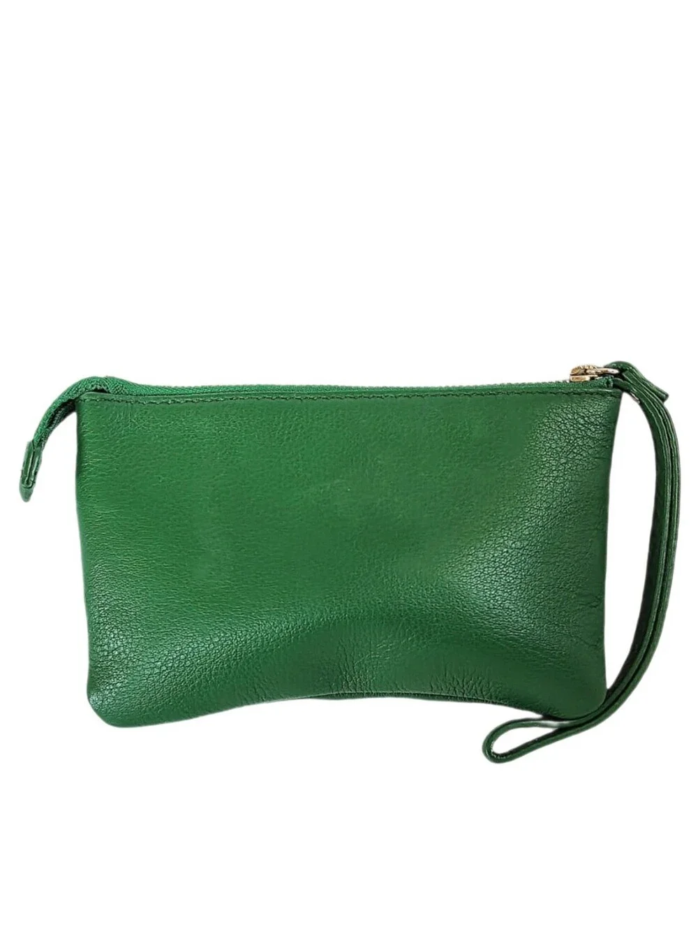 🆕 Kate Spade NY Cobble Hill Bee Emerald Green Pebbled Leather Zipper Wristlet